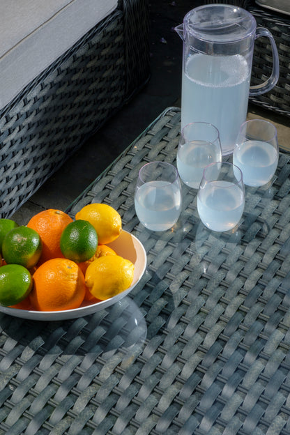 Alfresco Home Palisades All Weather Wicker 4 Piece Seating Group with Cushions - 353-3001