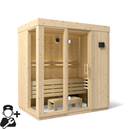 Kohler C1 Scandinavian Spruce Indoor Sauna Kit, Up to 5 Persons