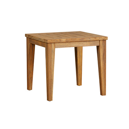 Lloyd Flanders Teak 24" Square Tapered Leg End Table in Antique Gray Finish - 286443