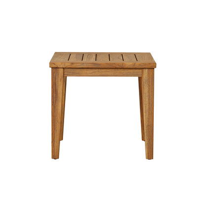 Lloyd Flanders Teak 24" Square Tapered Leg End Table in Antique Gray Finish - 286443