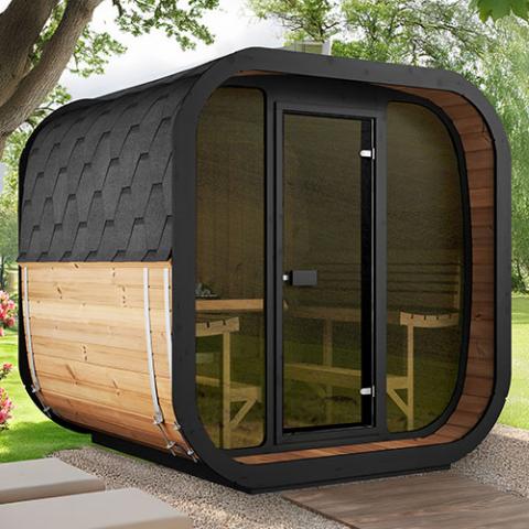 SaunaLife Model CL7G Cube-Series Outdoor Home Sauna Kit, Up to 6 Persons - SL-MODELCL7G