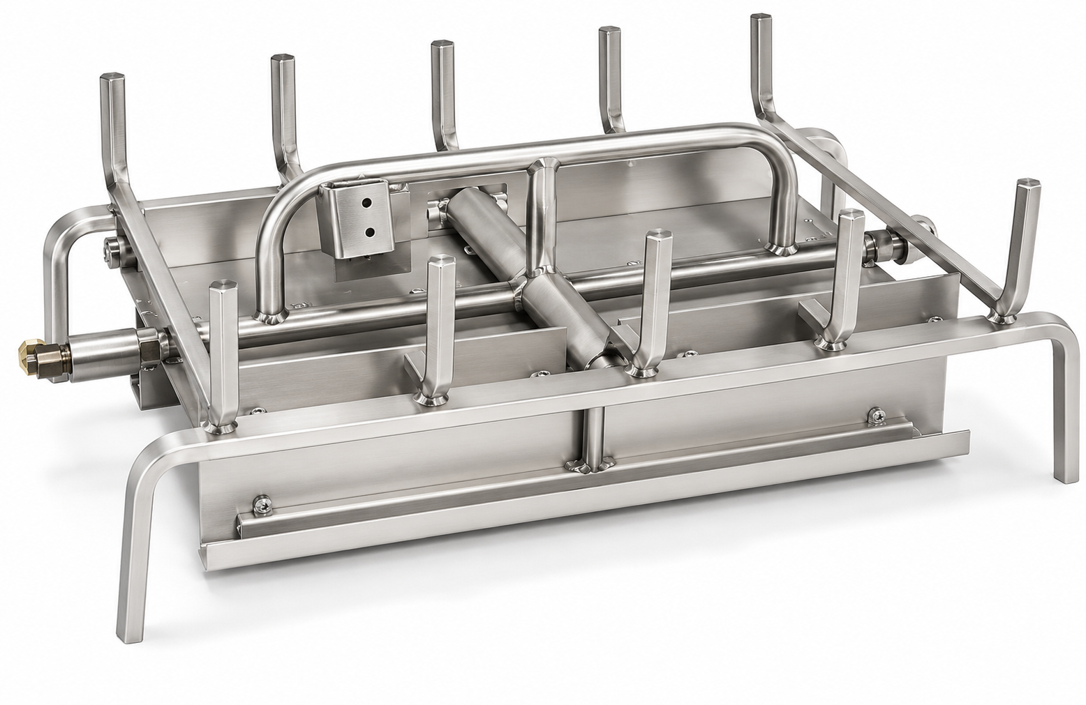 Grand Canyon Gas Logs See-Through Outdoor Vented Natural Gas Triple Burner, LP Convertible, 18" to 42"