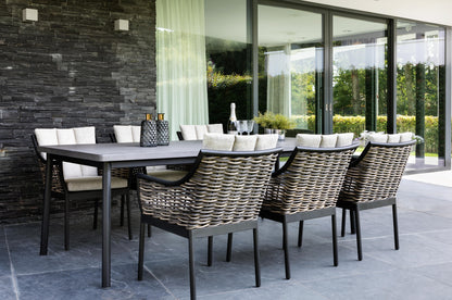 Alfresco Home MILOU Wicker Dining Arm Chair, Cushions Inclusive - 40-70000034