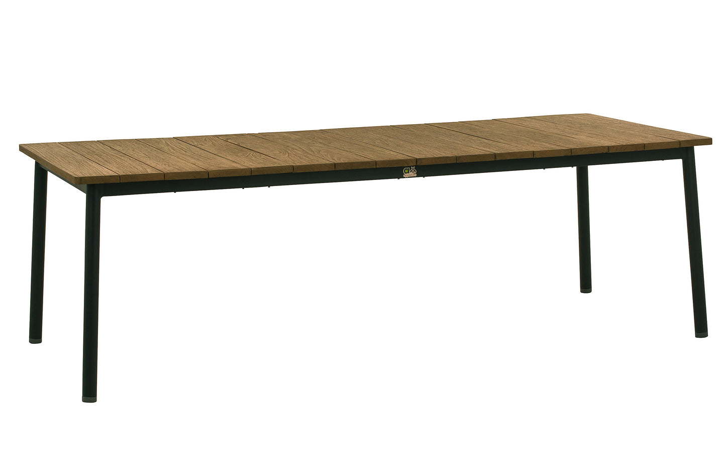 Alfresco Home Equator 95" Rectangular Teak Top Dining Table with Aluminum Base & Umbrella Hole - 40-70000037