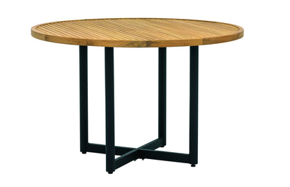 Alfresco Home Jakarta 47" Round Teak Top Dining Table with Umbrella Hole - 40-70000600