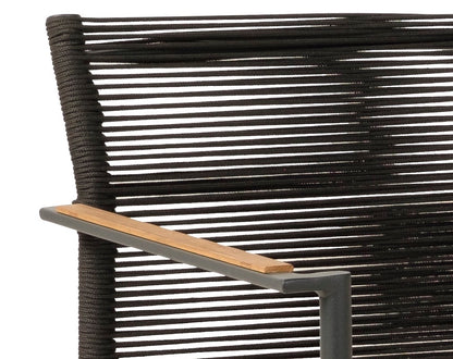 Alfresco Home Jakarta Deep Seating Love Seat, Black, Cushion Inclusive - 40-72000107