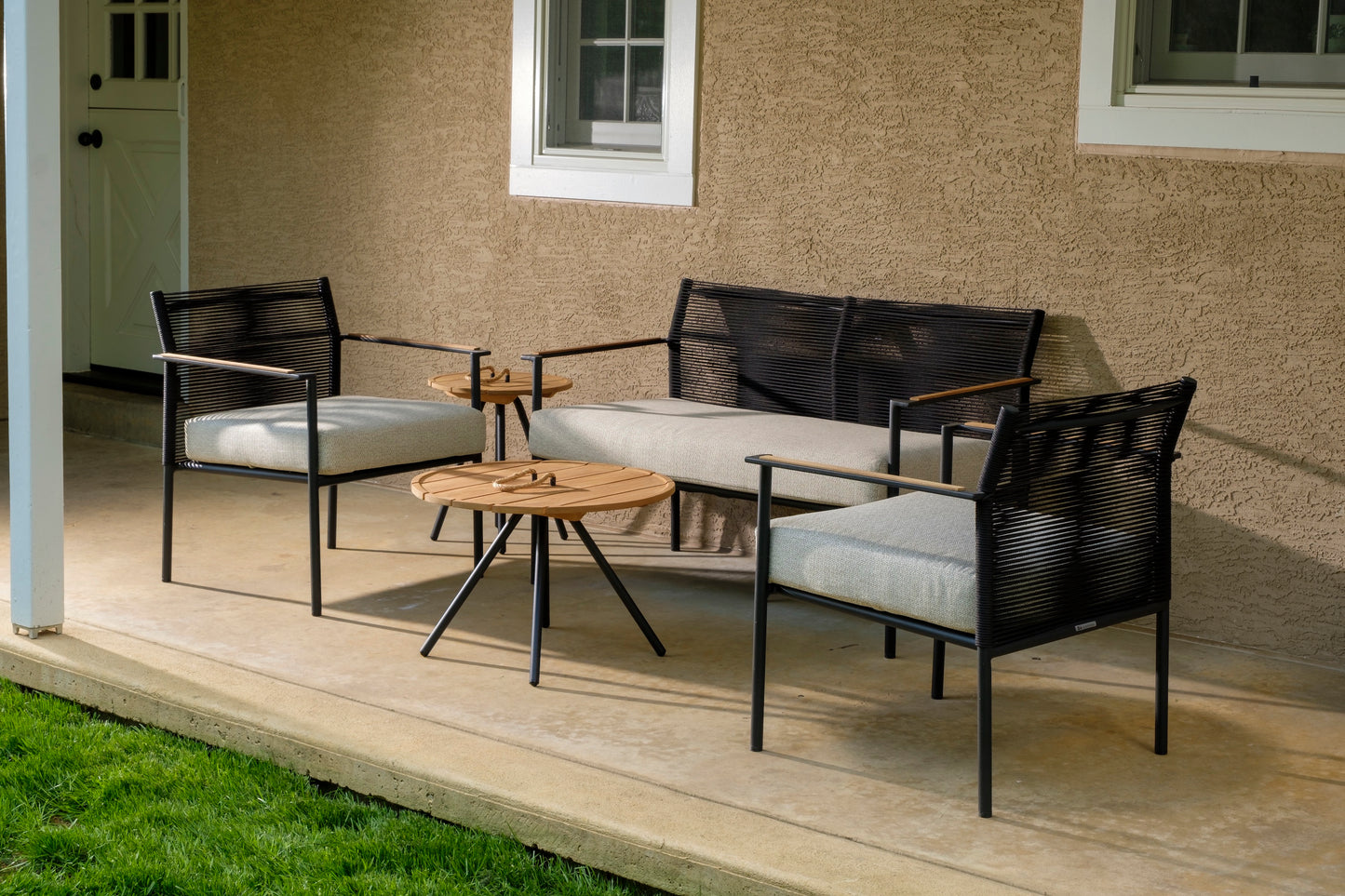 Alfresco Home Jakarta Deep Seating Lounge Chair, Black, Cushion Inclusive - 40-70001196