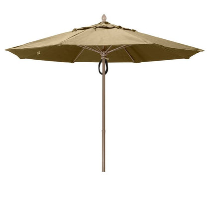 FiberBuilt Market Umbrella with Pulley & Pin Lift, 7.5 Foot Antique Beige Marine Grade Canopy and Champagne Bronze Pole - 7MPPCB-8600