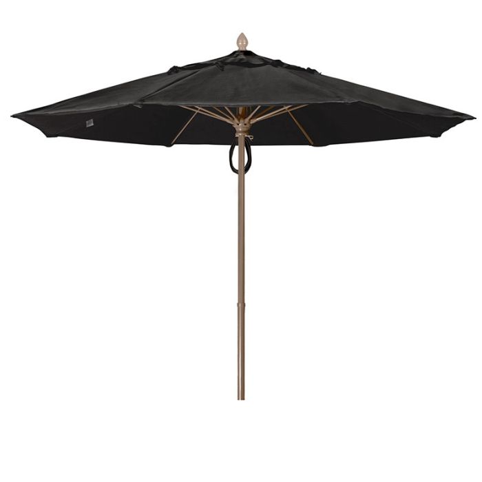 FiberBuilt Market Umbrella with Pulley & Pin Lift, 7.5 Foot Antique Beige Marine Grade Canopy and Champagne Bronze Pole - 7MPPCB-8600