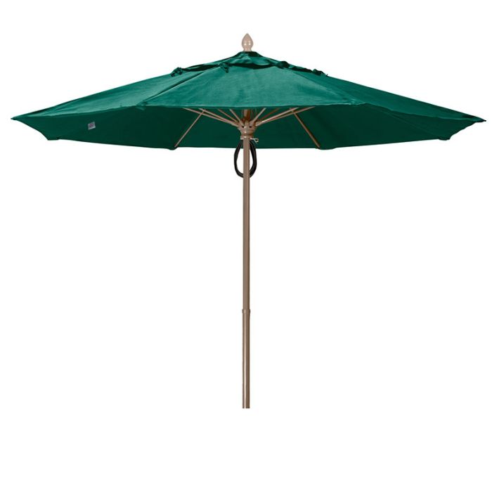 FiberBuilt Market Umbrella with Pulley & Pin Lift, 7.5 Foot Antique Beige Marine Grade Canopy and Champagne Bronze Pole - 7MPPCB-8600