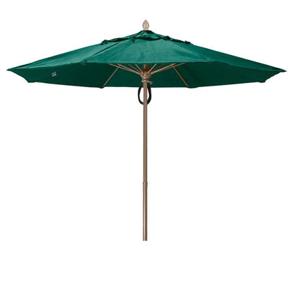 FiberBuilt Market Umbrella with Pulley & Pin Lift, 7.5 Foot Antique Beige Marine Grade Canopy and Champagne Bronze Pole - 7MPPCB-8600