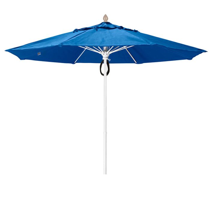 FiberBuilt Market Umbrella with Pulley & Pin Lift, 7.5 Foot Antique Beige Marine Grade Canopy and Champagne Bronze Pole - 7MPPCB-8600