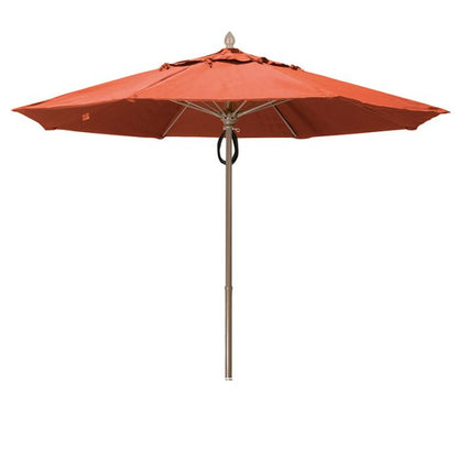 FiberBuilt Market Umbrella with Pulley & Pin Lift, 7.5 Foot Antique Beige Marine Grade Canopy and Champagne Bronze Pole - 7MPPCB-8600