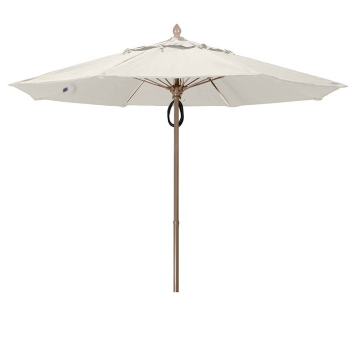 FiberBuilt Market Umbrella with Pulley & Pin Lift, 7.5 Foot Antique Beige Marine Grade Canopy and Champagne Bronze Pole - 7MPPCB-8600