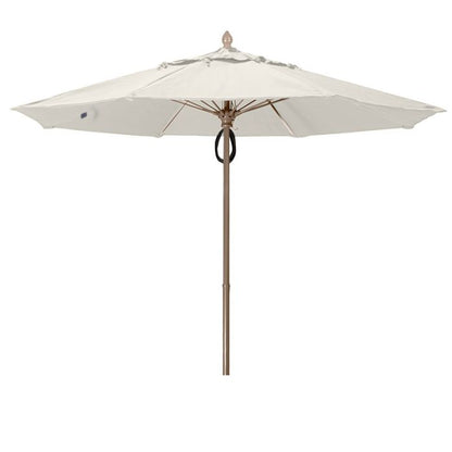 FiberBuilt Market Umbrella with Pulley & Pin Lift, 7.5 Foot Antique Beige Marine Grade Canopy and Champagne Bronze Pole - 7MPPCB-8600