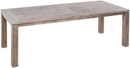 Alfresco Home Cornwall Wooden Dining Table with Umbrella Hole and 6 Dining Arm Chairs with Sunbelievable Cushions - 46-3002