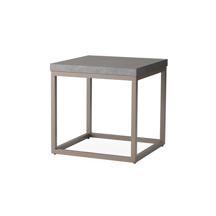 Lloyd Flanders Universal Accessories 20" Square End Table in Matte Taupe with Gray Ceramic Top - 486343