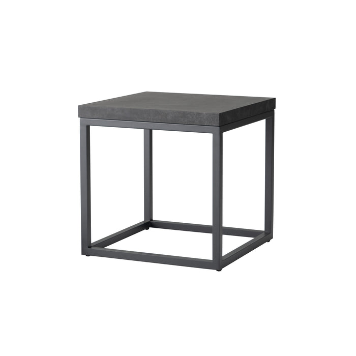 Lloyd Flanders Universal Accessories 20" Square End Table in Matte Anthracite with Black Ceramic Top - 486443