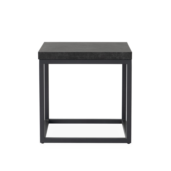 Lloyd Flanders Universal Accessories 20" Square End Table in Matte Anthracite with Black Ceramic Top - 486443