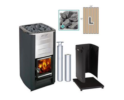 Harvia M3 SS LG FLK Wood-Burning Sauna Stove Package, 16.5kW - M3-PKG-SS-LG-FLK