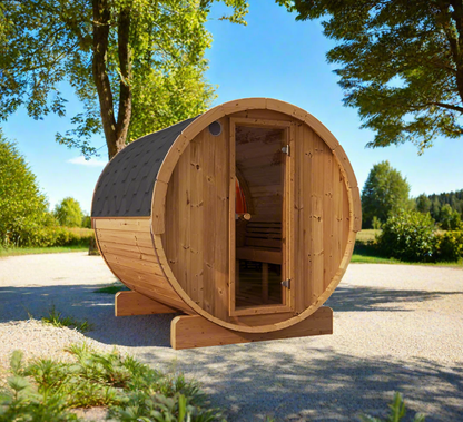 SaunaLife Model E7W ERGO Series 4-Person Sauna Barrel w/ Rear Window – SL-MODELE7W