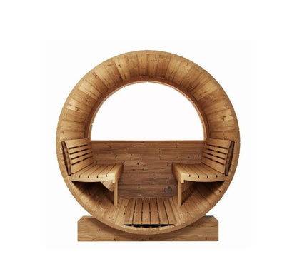 SaunaLife Model E7W ERGO Series 4-Person Sauna Barrel w/ Rear Window – SL-MODELE7W