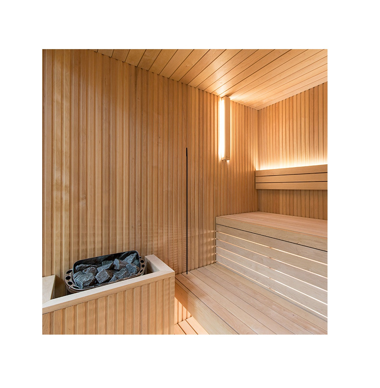 Auroom Libera Wood Indoor Sauna Kit – Elegant Vertical Wood Design (Up to 6 Persons)