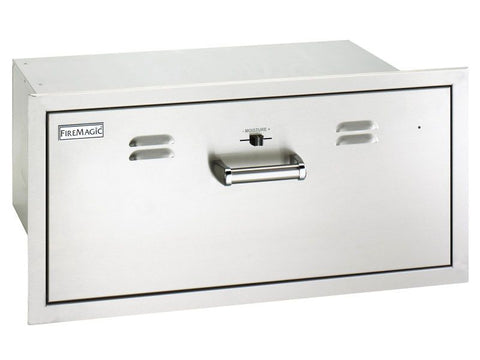Image of Fire Magic Premium Flush 30" Built-In 110V Electric Stainless Steel Warming Drawer - 53830-SW