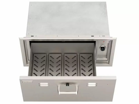 Image of Fire Magic Premium Flush 30" Built-In 110V Electric Stainless Steel Warming Drawer - 53830-SW