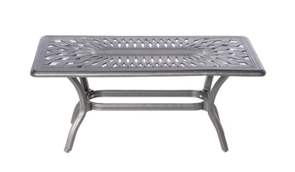 Alfresco Home Newbury Cast Aluminum Deep Seating Set with Coffee Table, Loveseat and 2 Lounge Chairs  and Cushions - 54-1300