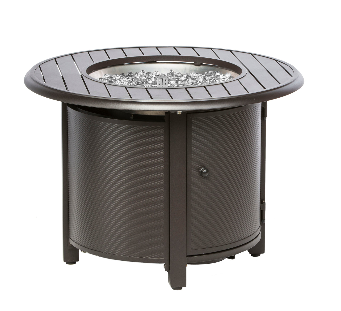 Alfresco Home Manchester Bay Ridge 36" Round Gas Fire Pit/Chat Table with Glacier Ice Firebeads - 55-3011