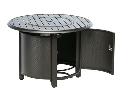 Alfresco Home Manchester Bay Ridge 36" Round Gas Fire Pit/Chat Table with Glacier Ice Firebeads - 55-3011
