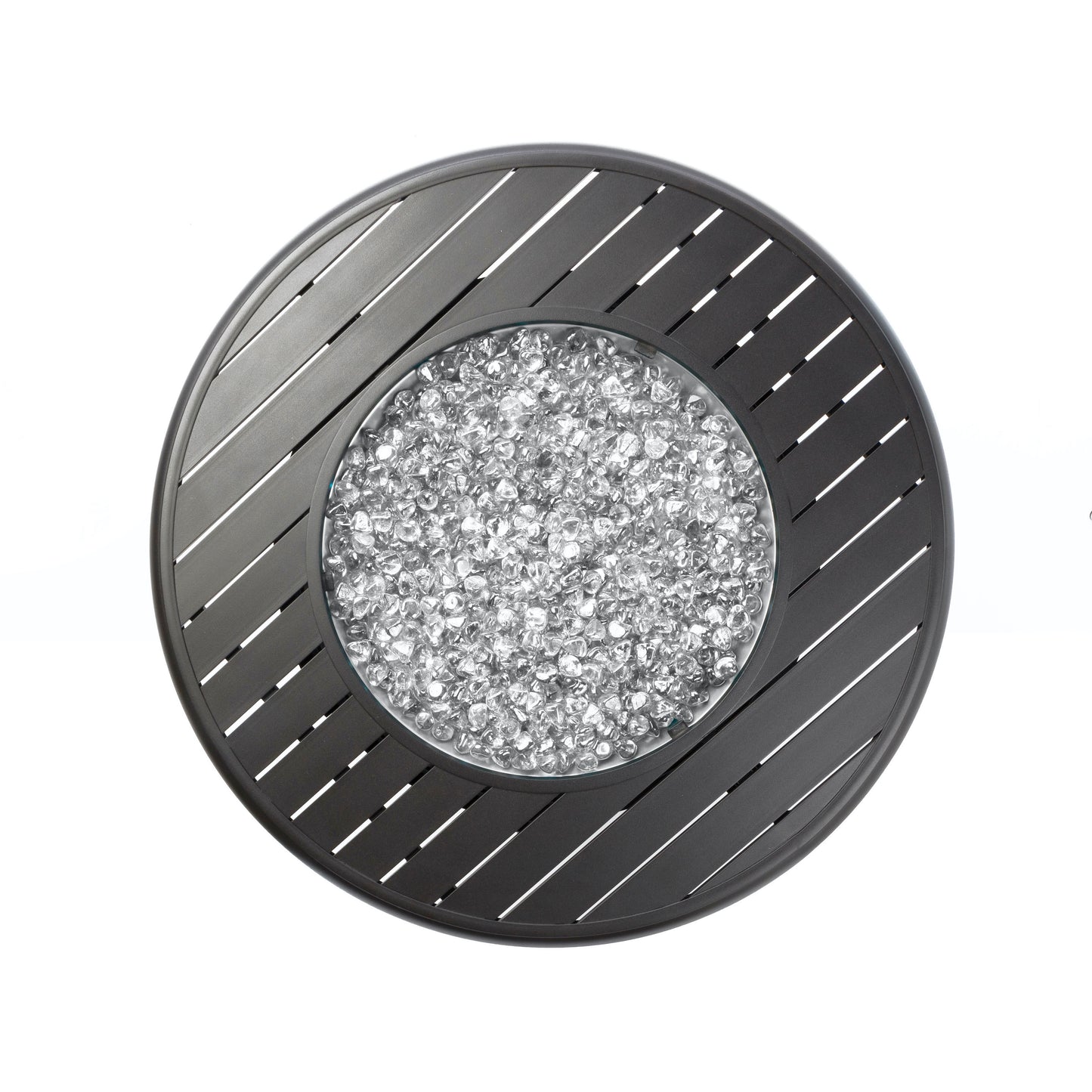 Alfresco Home Manchester Bay Ridge 36" Round Gas Fire Pit/Chat Table with Glacier Ice Firebeads - 55-3011