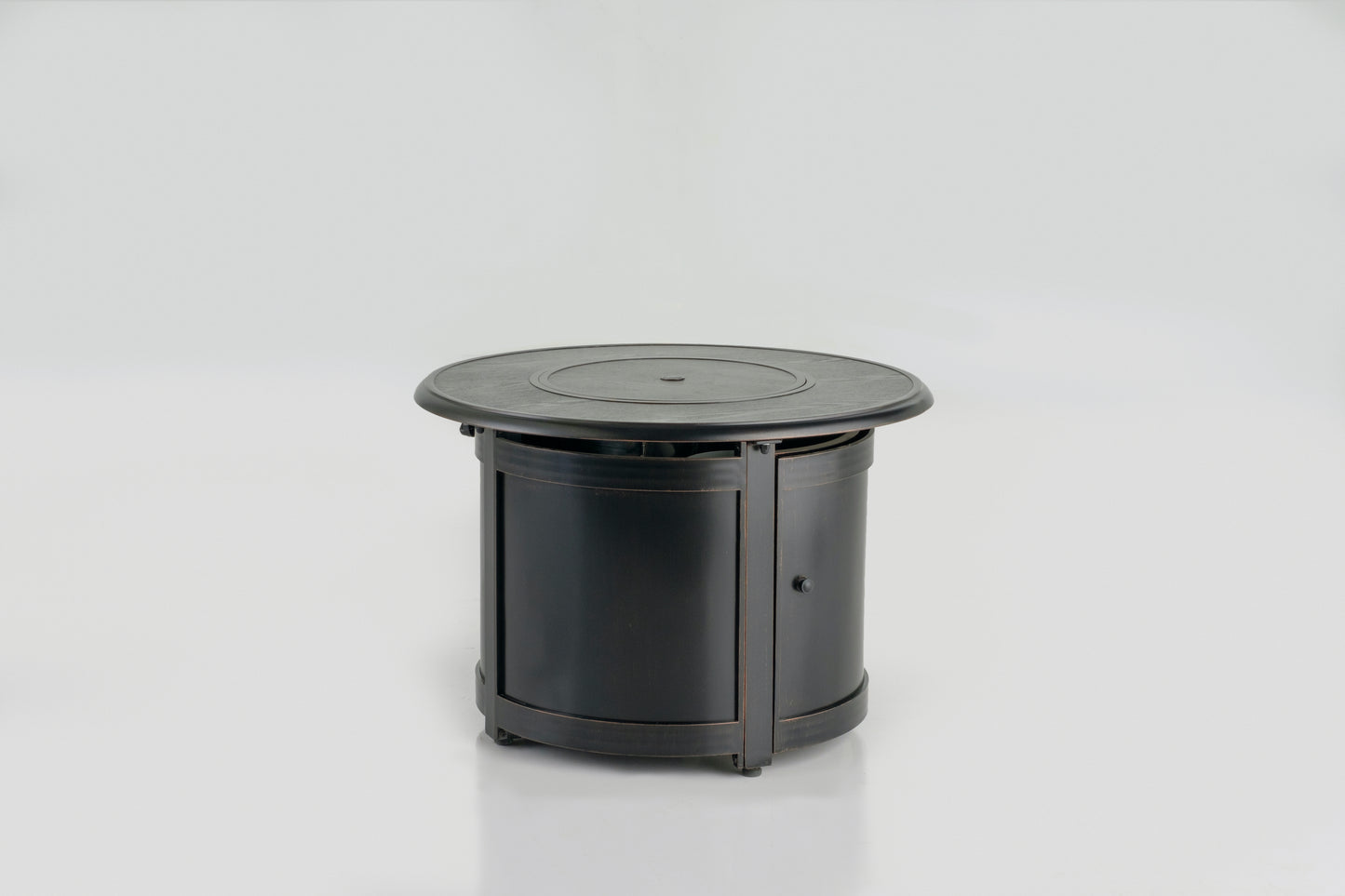 Alfresco Home Manchester 36" Round Match Lit Gas Fire Pit Chat Table Glacier Ice Firebeads - 55-3013