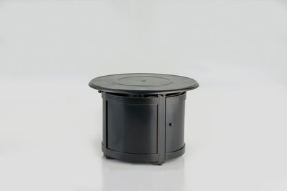 Alfresco Home Manchester 36" Round Match Lit Gas Fire Pit Chat Table Glacier Ice Firebeads - 55-3013