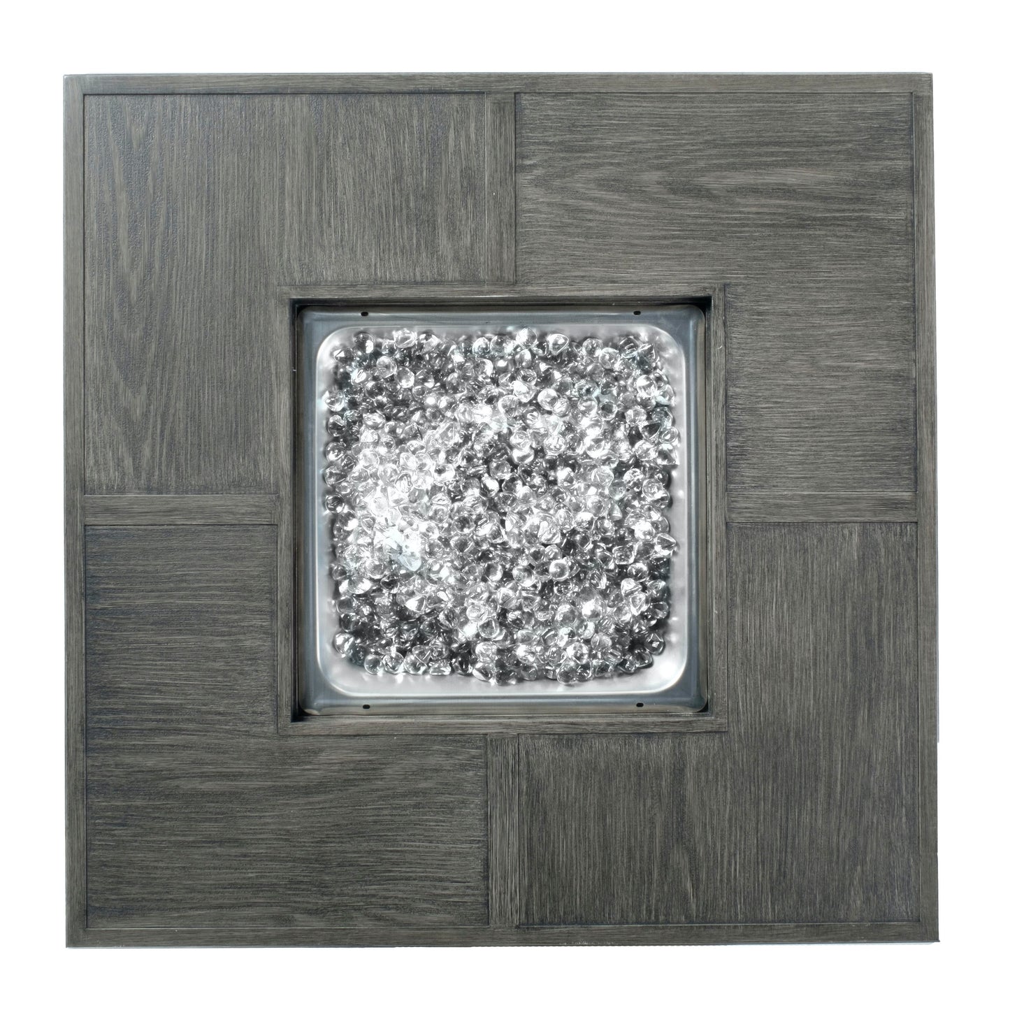 Alfresco Home Cheyenne 40" Square Gas Fire Pit Chat Table with Glacier Ice Firebeads - 55-3015