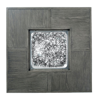 Alfresco Home Cheyenne 40" Square Gas Fire Pit Chat Table with Glacier Ice Firebeads - 55-3015