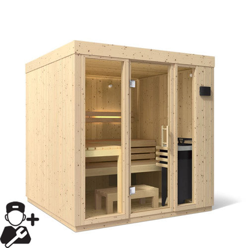 Kohler C1 Scandinavian Spruce Indoor Sauna Kit, Up to 5 Persons