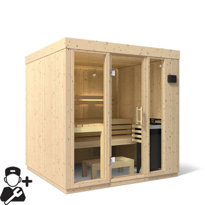 Kohler C1 Scandinavian Spruce Indoor Sauna Kit, Up to 5 Persons