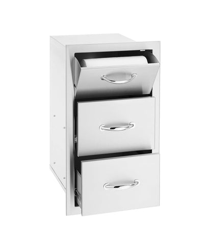 TrueFlame 17" Vertical 2-Drawer & Paper Towel Holder Combo Masonry - TF-TDC-17M-A