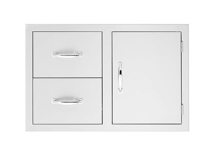 TrueFlame 33" 2-Drawer & Access Door Combo Masonry Frame Return - TF-DC2-33M-A