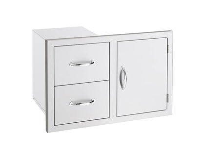 TrueFlame 33" 2-Drawer & Access Door Combo Masonry Frame Return - TF-DC2-33M-A