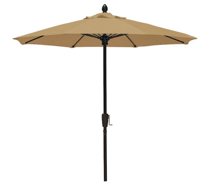 FiberBuilt Market Umbrella with Crank Lift, 7.5 Foot Antique Beige Marine Grade Canopy and Black Pole - 7MCRK-8600