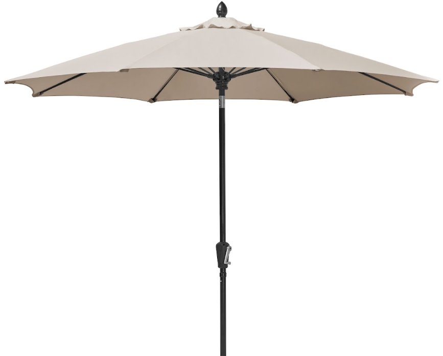 FiberBuilt Patio Umbrella with Crank Lift, 7.5 Foot Forest Green Canopy and Black Pole - 7HCRK-Forest Green
