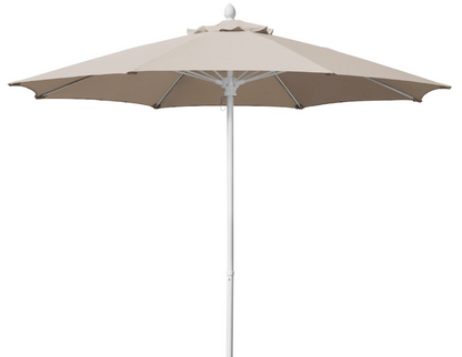 FiberBuilt Patio Umbrella with Push Up & Pin Lift, 7.5 Foot Navy Blue Canopy and White Pole - 7HPUW-Navy Blue