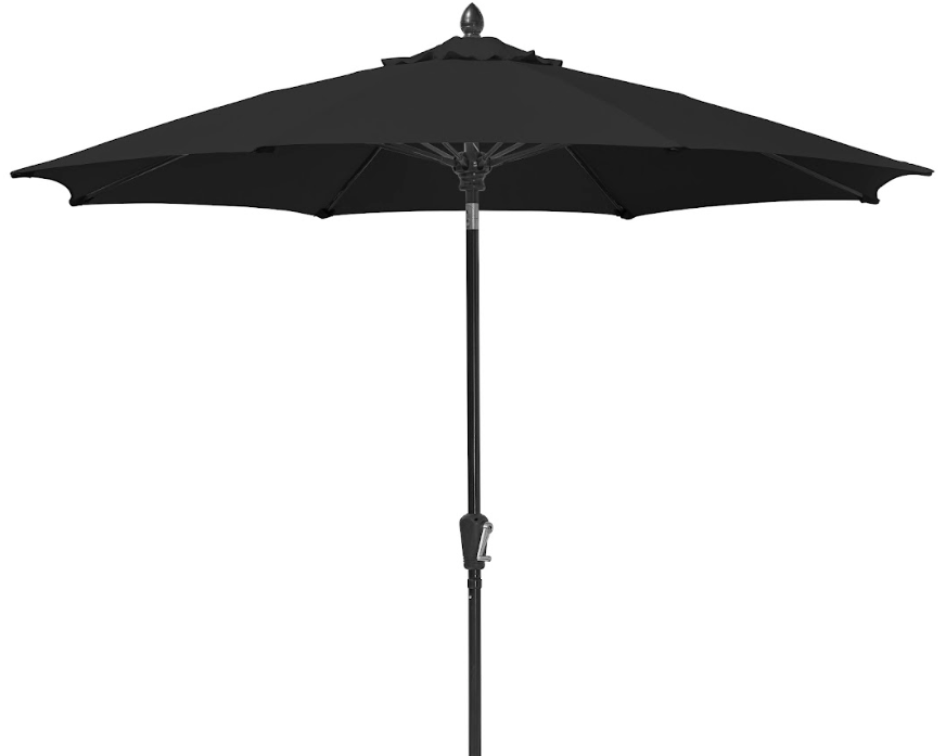 FiberBuilt Patio Umbrella with Crank Lift, 7.5 Foot Forest Green Canopy and Black Pole - 7HCRK-Forest Green