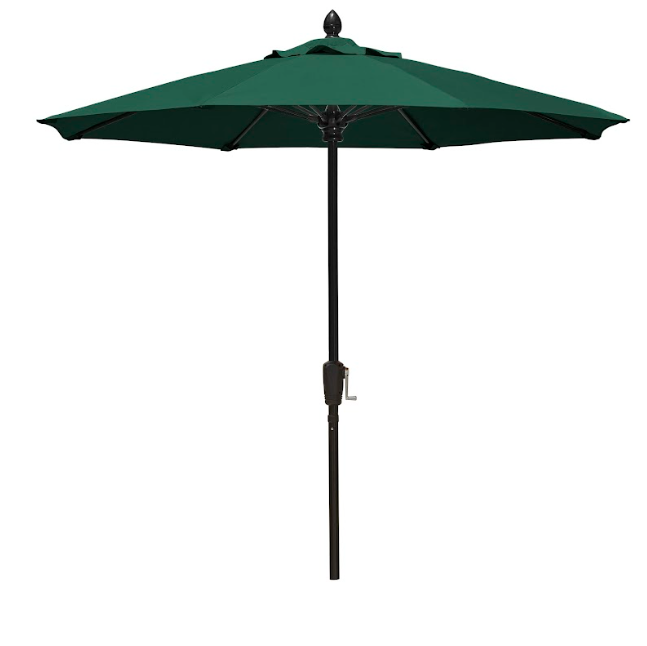 FiberBuilt Market Umbrella with Crank Lift, 7.5 Foot Antique Beige Marine Grade Canopy and Black Pole - 7MCRK-8600