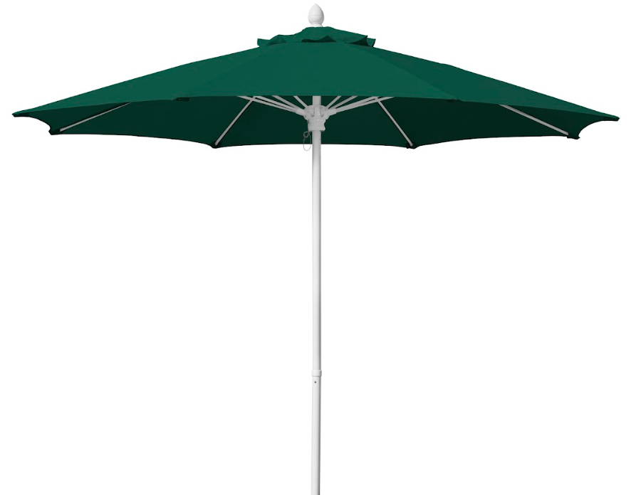 FiberBuilt Patio Umbrella with Push Up & Pin Lift, 7.5 Foot Navy Blue Canopy and White Pole - 7HPUW-Navy Blue