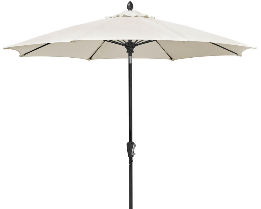 FiberBuilt Patio Umbrella with Crank Lift, 7.5 Foot Forest Green Canopy and Black Pole - 7HCRK-Forest Green