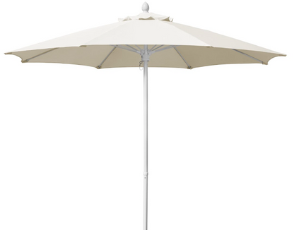 FiberBuilt Patio Umbrella with Push Up & Pin Lift, 7.5 Foot Navy Blue Canopy and White Pole - 7HPUW-Navy Blue